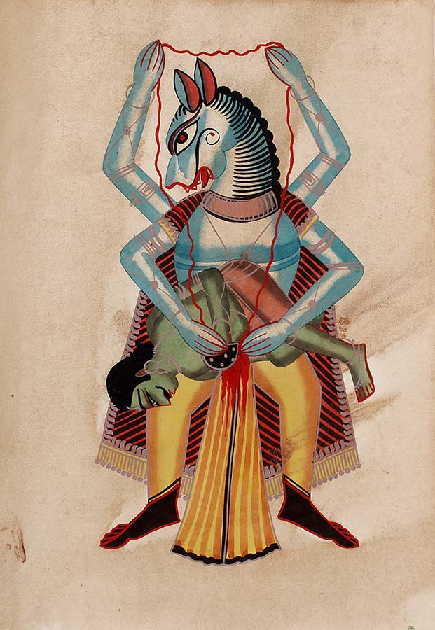 Kalighat painting  (Hayagriva)